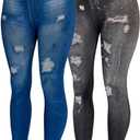 Womens One Size Leggings  Fits Small/Medium (S/M)  High-Waist Stretch Yoga Pants, Buttery Soft, Full Length (Blue, S)