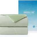 Snuggle Sac Natural Viscose Cooling Comforter Twin/Queen/King Size, Breathable Silky Cooling Bedding with Q-Max>0.45 for Bedroom, Hot Sleepers & Night Sweats (Sage Green, Full/Queen (90"x90"))
