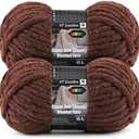 2-Pack Super Soft Chunky Yarn for Crocheting Blankets - 7oz/76.4yd Total, Thick & Plush Chenille Yarn for Quick Baby Projects, Amigurumi, Scarves, Espresso Brown