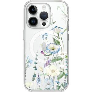2 x for iPhone 13 Pro Magsafe Case, Magnetic Floral Blooms Design Cute Soft TPU Shockproof Protective for Girls Phone Women Cover