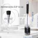 Long Handle Bottle Brush, Bottle Brush Cleaner with Dual Function Bristles for Water Bottles, Glasswares, Mugs, Thermoses, Baby Bottles, Blue 3 PCS