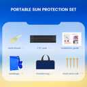 besuhot Beach Tent Sun Shelter 10x10FT Beach Shade Canopy with 8 Sandbags, UPF 50+ Protection Beach Shade Canopy, Outdoor Tent for Beach Camping Trips, Fishing, Backyard