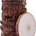 Unfinished Natural Wood Slices with Bark 20 Pcs 3.5-4 inch Craft Wood kit Circles Crafts Christmas Ornaments Rustic Wedding Decoration DIY Crafts for Crafts