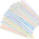 Chef Craft Select Plastic Flexible Straws, 8 inch, 100 Piece Set, Striped