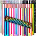 Glitter Vinyl Sheets Glossy and Matte Shimmer Permanent Vinyl Pack - 21 Pack Adhesive Vinyl for Decor 12” X 12”