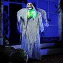 JOYIN 67" Halloween Decorations Outdoor, Life Size Animatronics Grim Reaper, Sound-Actived Haunted House Props Decors with Creepy Sound for Garden Yard Lawn Outside Indoor