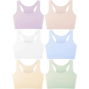 Boboking Teen Girls Seamless Racerback Training Bra Sports Bras-No Pads with Double-Layer Chest Support 13-14Years