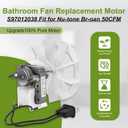 Bp27 Fan Motor S97012038 Bathroom Vent Fan Motor Replacement fit for Nu-Tone Br-oan 688 668 663 659 662 678, 120V 50CFM Bathroom Exhaust Motor Replacement - 1 Year Free Replacement by Fetechmate