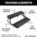 Lippert Components 353620 30" Single Treadlite Power RV Step with Switch and Harness , Black