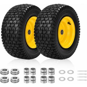2PCS 16x6.50-8 Tubeless Tires and Wheels With 3/4" Bearing & 1" Bushings.