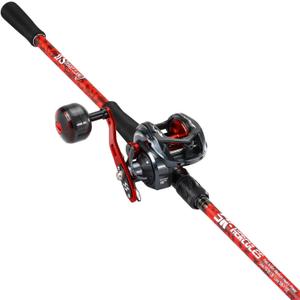 Sougayilang Baitcaster Rod Reel Combo, 2-Piece Fishing Rod with 400 Size Casting Reel, Aluminum Reel Seat for Musky Fishing (7'0"- Right Handed)