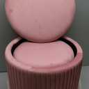 Ottoman Coffee Table,Round Ottoman with Storage Set of 3,Vanity Stool with Storage for Bedroom, Small Velvet Foot Stool for Living Room