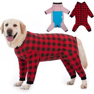 Dog Recovery Suit Full-Zipper After Post-Surgery Large Medium Dogs, Dog Bodysuit for Prevent Licking& Chewing Wounds Onesies Cone Alternative (Red, 6X-Large)