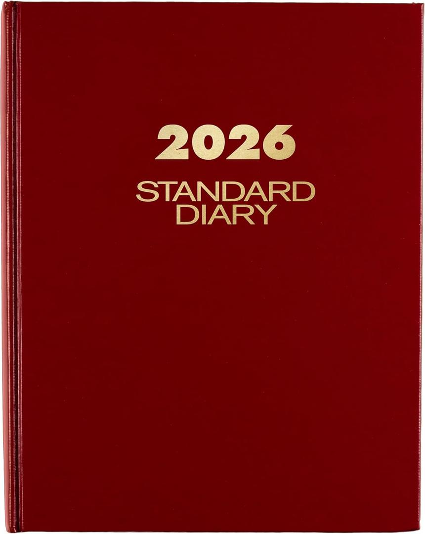 AT-A-GLANCE 2026 Standard Daily Planner, 7-1/2" x 9-1/2", Medium, 12-Month, Hardcover, Red (SD3741326)