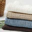 100% Flax Linen Bath Towel 33.5x53 Inches Natural Lightweight Hair Towel for Bathroom Beach Travel,Brown