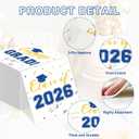 Class of 2026 Graduation Napkins, 3-Ply Disposable Congrats Grad Paper Napkins for Dinner and Cocktail Party Decorations, School and College, 6.5-Inch Square (100, Blue)