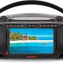 Aiwa Portable DVD Player, Crystal Clear Sound with Dual 3W Speakers and Bass Function, Featuring a 7" LCD Display, Bluetooth Connectivity, FM Radio, CD/DVD Playback