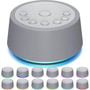 SoundLegend Sleep White Noise Sound Machines 32-Level Volume 30 Sounds 12 Colors Light 5 Timers Adjustable Light Brightness Compact for Everyone Travel Gift Memory Function (Grey)