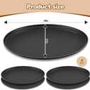 FillTouch 4 Pcs Restaurant Serving Trays PP Plastic Non Slip Rubber Lined Large Oval Tray for Kitchen Dining Room Cafeterias Fast Food Service (24 x 29 Inch,Black)