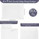 Fuutreo 800 Counts White Envelopes 6 x 9 Inch Self Adhesive Catalog Security Mailing Envelopes with Adhesive for Mailing Storage Organizing Home Office
