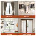 Silver Shower Curtain Rod 26–65 Inch, Adjustable Spring Tension Curtain Rod No Drill, Stainless Steel Shower Rod Easy Install, Rustproof Tension Rod for Windows Bathroom Closet Kitchen Room Divider