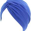 beauty YFJH Chemo Sleep Turban Headwear Scarf Beanie Cap Hat for Cancer Patient Hair Loss (One Size, Blue)
