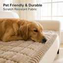 Smiry Couch Cover for Dogs Washable, Non Slip Fuzzy Pet Couch Covers for 3 Cushion Sofa Pet Friendly, Thick Soft Sofa Slipcovers Cushion Protector (Khaki, 27.6" x 59")