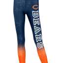 ZUBAZ NFL WOMEN'S DISTRESSED GRADIENT LEGGINGS WITH TEAM WORDMARK CHICAGO BEARS L