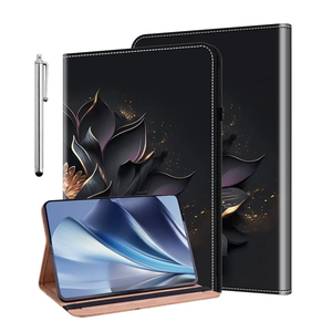 Case for Amazon Kindle Fire Max 11 Tablet (13th Generation, 2023 Release), Stylus Holder Shockproof Wallet Leather Cover for Fire Max 11 Case, Purple Lotus