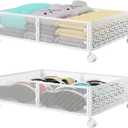 Under Bed Storage, Under the Bed Storage Containers with Wheels, Under Bed Shoe Storage Organizer Drawer for Bedroom Clothes Shoes Blankets -2Pack (2 Pack(15.723.6"), White)