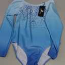 Zaclotre Kid Girls Gymnastic Leotard Long Sleeve Color Gradient Sparkly Ballet Dance One Piece Outfit.130