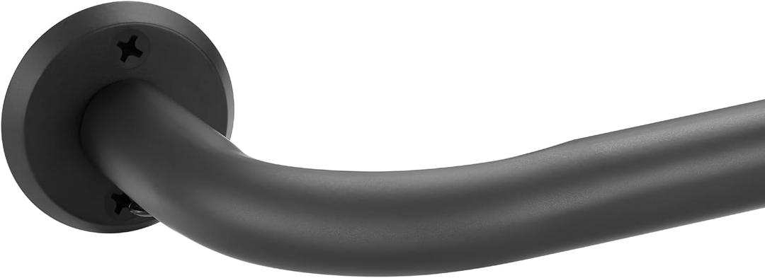 Room Darkening Curtain Rods for Windows, 28 to 84 Inches Splicing Construction Drapery Rod, 1" Adjustable Blackout Wrap Around Curved Curtains Rod, Wall Mounted Ceiling Mounted, Matte Black