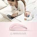 seenda Wireless Mouse for Laptop, 2.4G Noiseless Mouse with USB Receiver - Optical Tracking Portable Computer Mice for Chromebook, PC, Tablet, Windows System, 24 Months Battery Life - Pink
