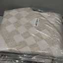 6ft Washable Round Rug for Entryway Modern Checkered Bedroom Circle Rug Non Slip Soft Dining Room Round Throw Carpet Large Stain Resistant Border Round Rugs for Living Room Kitchen Bathroom, Beige