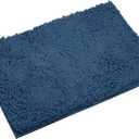 Non-Slip Bath Rug,Extra Soft Microfiber Bedroom Shag Carpet with Anti-Slip Backing,Water/Dust Absorbent Fast Dry Shower Mat,Sound Insulated Stairs Pad,Machine Washable (NavyBlue,12 x 19 Inches)