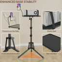 KOOV Projector Stand Adjustable Height 20" to 61", Foldable Projector Tripod Stand with Mouse Tray & Phone Holder, Portable Laptop Floor Stand for Office Home Stage Studio DJ Racks Podium Stand