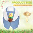 FuWeave Spring Porch Goose Outfit for 17" Blue Overalls Lawn Goose Costume Clothes for Outdoor Patio Yard Lawn Art Decoration