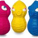 Squeaky Dog Toys for Small Dogs, Latex Dog Toys Squeaky, Puppy Squeaky Toys, Peanut Small Dog Squeaky Toys for Small Dog 3pcs - Mini, Small Breeds (Blue+Yellow+Rose Red)