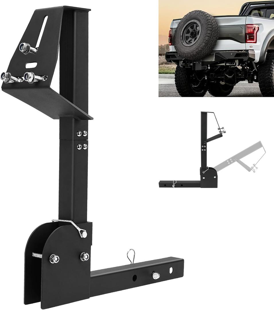 Hitch Spare Tire Carrier Universal Hitch Spare Tire Mount Trailer Hitch Spare Tire Mount with 2 Inch Receiver