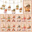 Loopeer 24 Set Christmas Car Air Fresheners Bulk Friendsmas Gnome Scented Hanging Ornament with Thank You Cards Gnome Car Air Fresheners Gift for Friends Home Christmas Party Decor