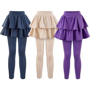 GUOGUOWU Girls School Uniform Pants Leggings with Skirts Stretch Warm Jegging 5-6 Years Size 120