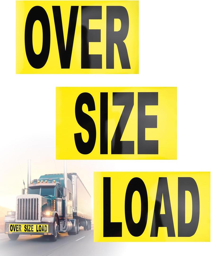 Oversize Load Signs for Trucks, Magnetic Oversized Warning Sign Professional Wide Load Sign for Safe Hauling 12" x 60"