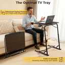 FoldWise Upgraded Folding TV Tray Table - Extra Large & Sturdy Laptop Table for Couch, Height & Angle Adjustable Desk for Dinner, Work & TV - Includes Footrest, Cup Holder, iPad Holder & Edge Stopper (18"D x 24"W x 30"H)