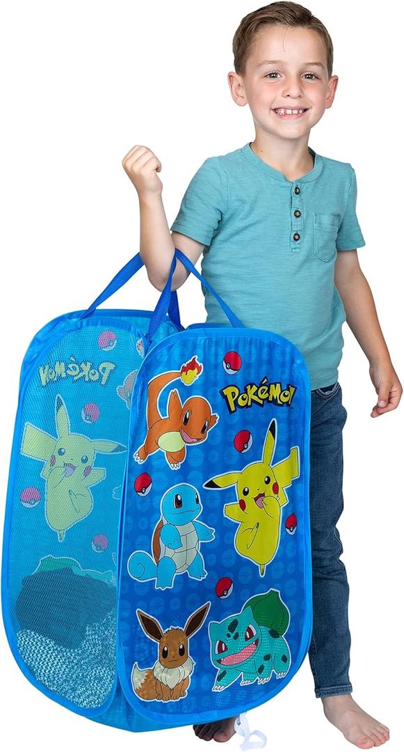 POKEMON Kids Room Collapsible Storage Bin Pop Up Hamper, One Size, (Officially Licensed Product) by Franco