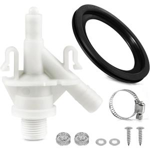 Rakiyada Upgraded RV Toilet Valve Replacement Kit Compatible with Dometic 300, 310, 320, 400, 410, 420, 385311641 Dometic RV Toilet Parts with 385311658 Toilet Seal for Pedal-Flush Toilets
