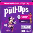 Pull-Ups Girls' Potty Training Pants, Size 5T-6T Training Underwear (46+ lbs), 80 Count