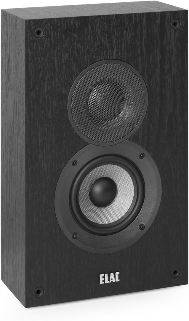 ELAC Debut 2.0 OW4.2 On-Wall Speakers, Black (Pair) - 1 Cloth Dome Tweeter & 4 Aramid Fiber Woofer - 2-Way Bass Reflex - Up to 35,000 Hz Response