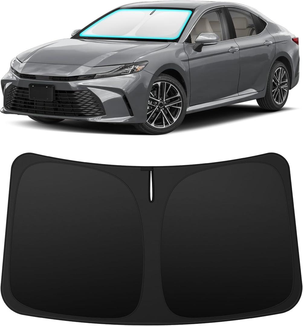 INSAUTO Custom Fit Windshield Sun Shade Accessories for Toyota Camry 2025 2026 (LE/XLE/SE/XSE/Hybrid), Foldable Front Window Sunshade, UV & Heat Reflector, Keeps Interior Cool, Includes Storage Bag