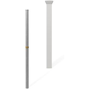 3.5ft Tall (1 Post) Fence Finishing Post for WamBam All American No Dig White Picket Fence, Easy Install Outdoor Fence for Backyard or Patio, Outdoor Fencing, No Dig Fence Panels, ZP19046