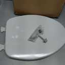 CHURCH Toilet Seat, Easy Clean Hinges Release for Deep Cleans, Durable Enameled Wood Seat, Elongated, White